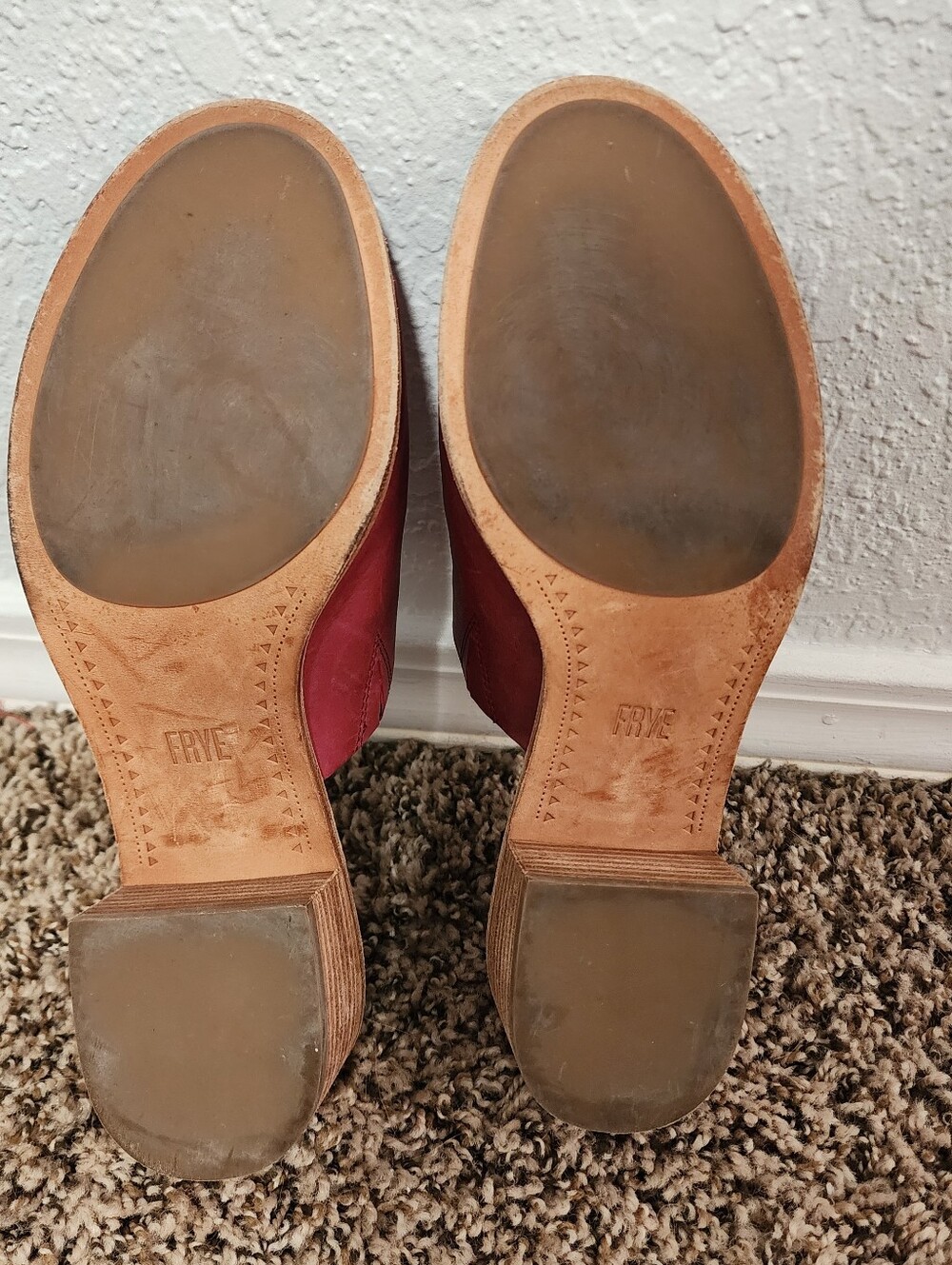Frye Women's Open Toe Slide Mule Block Heel Plum Color 8.5 Cottagecore - Picture 11 of 13